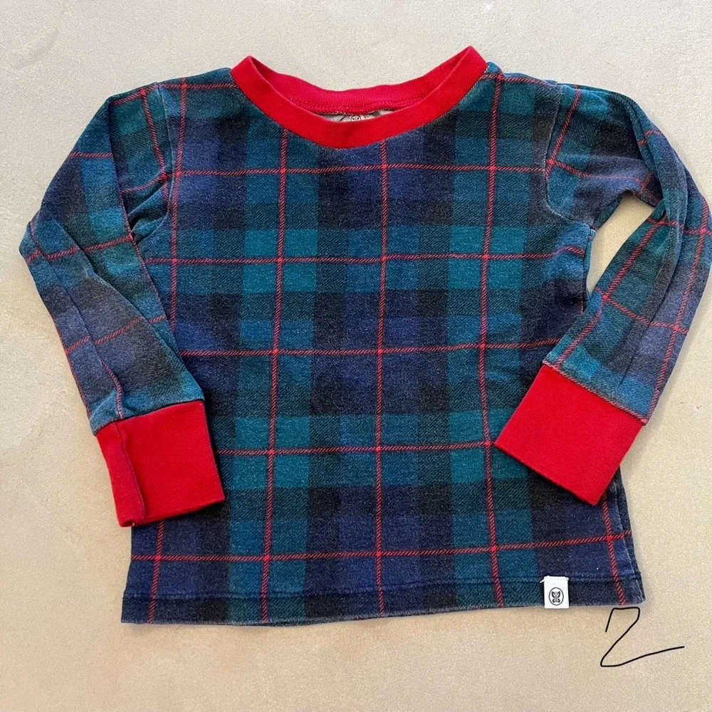 HONEST BABY CO Toddler Christmas Holiday Pajamas, Black Watch Plaid, 3T (2 sets)